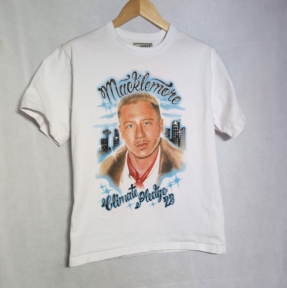 Bogey Boys L White Macklemore Climate Pledge 2023 23 Concert Shirt - Picture 2 of 6